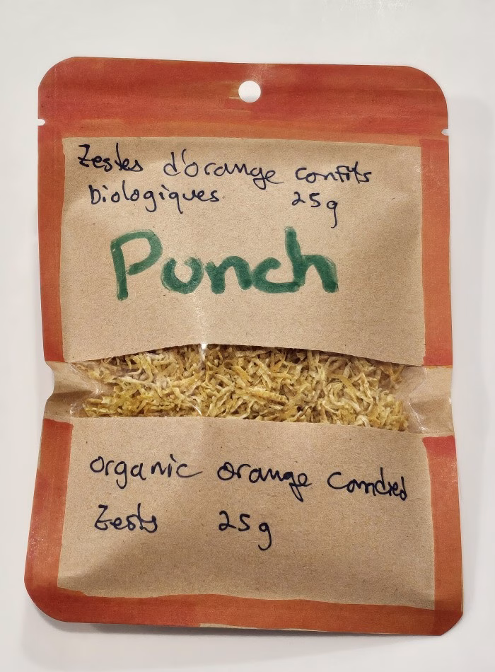 Zestes d'orange confits biologiques