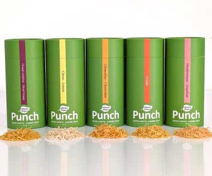 La familles des éclats d'agrumes biologiques Punch